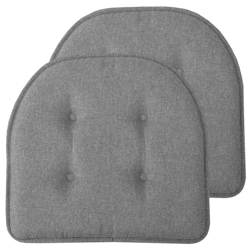 Sweet Home Collection U-Shaped Memory Foam Chair Pads 2 Pack, Gray